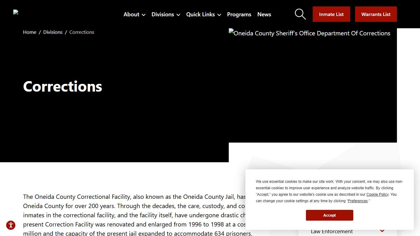 Oneida County Corrections: Rehabilitation and Safety | Oneida County Sheriff's Office